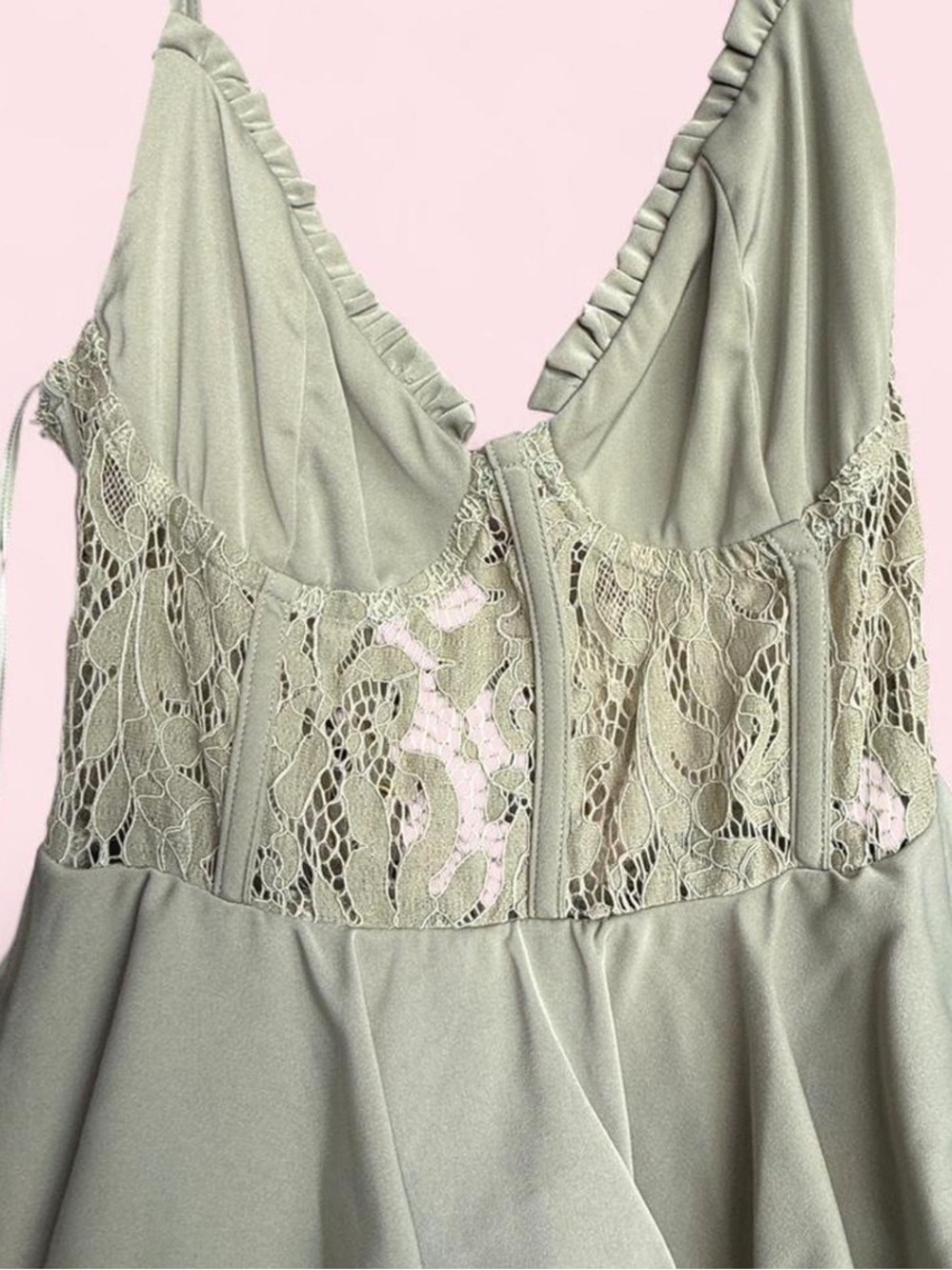 Urban Outfitters Sage Green Lace Gown